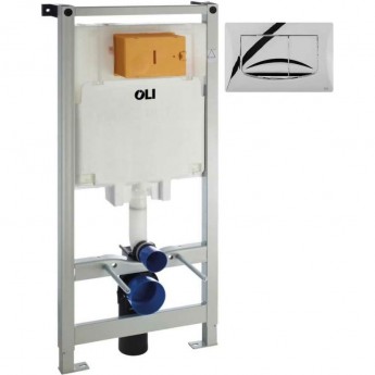 Система инсталляции для подвесного унитаза OLI Oli 80 Sanitarblock 300572mRi00 с панелью смыва River хром глянцевый Система инсталляции для подвесного унитаза OLI Oli 80 Sanitarblock 300572mRi00 с панелью смыва River хром глянцевый